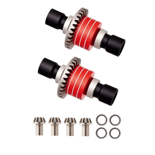 Mesimsple 45 Steel Front Rear Differential Diff Input Gear Set for 116 H16BM H16207 16208 16209 16210 H16 114 14301 14302 14209 14210 H14BM Series Upgrades Part Red - Image 1