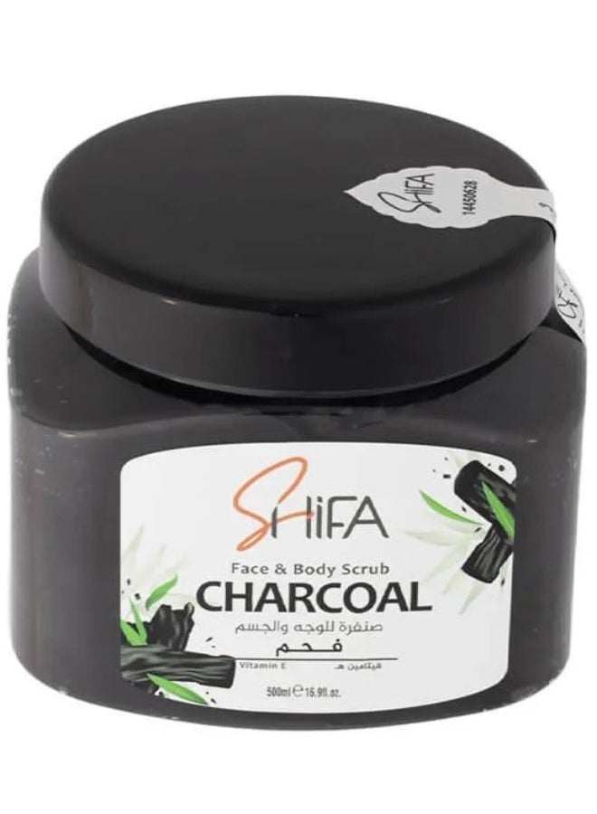 Shifa Charcoal & Vitamin E Face and Body Scrub (500 ml)
