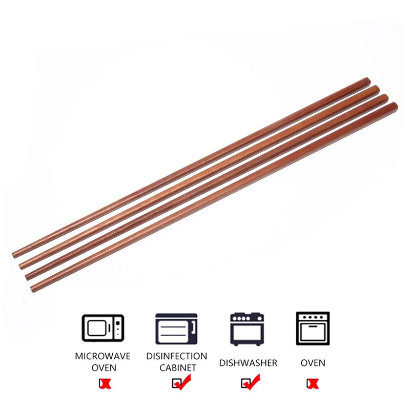 Donxote Wooden Noodles Kitchen Cooking Frying Chopsticks 16.5 Inches Brown Extra Long Set of 2 Pairs - Image 2