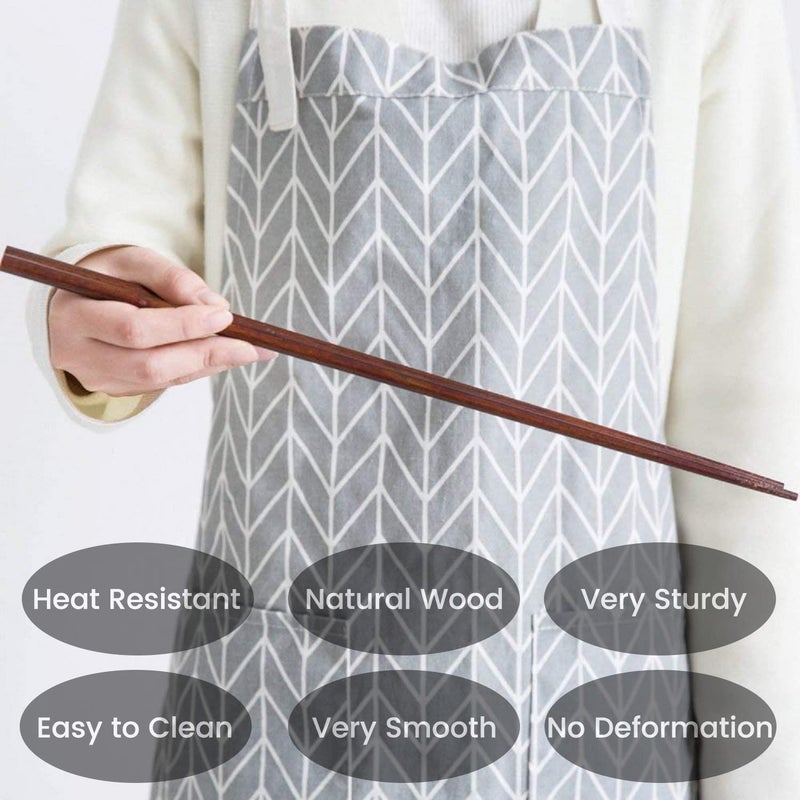 Donxote Wooden Noodles Kitchen Cooking Frying Chopsticks 16.5 Inches Brown Extra Long Set of 2 Pairs - Image 3