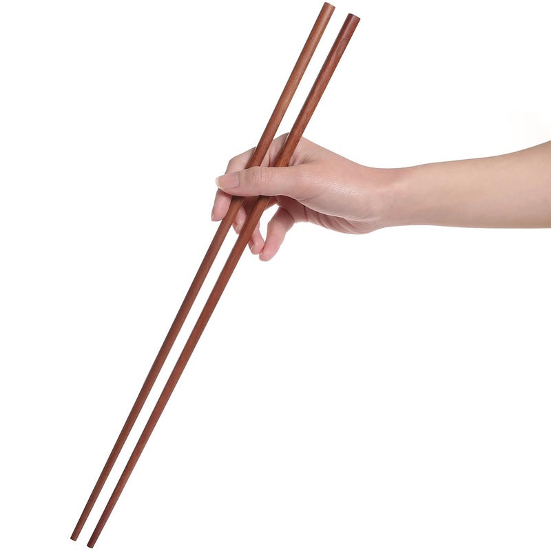 Donxote Wooden Noodles Kitchen Cooking Frying Chopsticks 16.5 Inches Brown Extra Long Set of 2 Pairs - Image 1