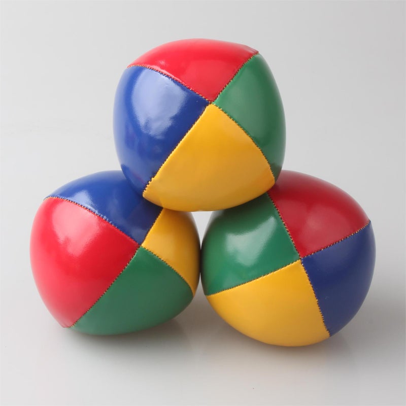 PU Leather Magic Juggling Ball with Net red yellow blue green