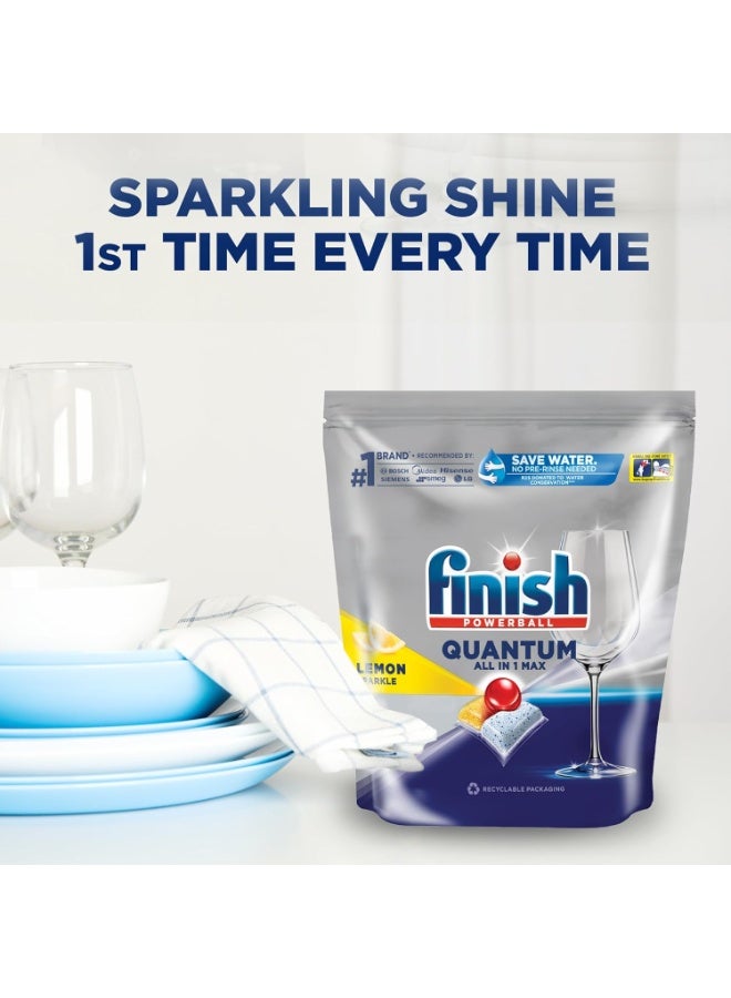 فنيش أقراص فينيش كوانتوم أول إن 1 ماكس لغسالة الأطباق - 50 قرص - لمعان ليمون متلألئ وتنظيف عميق - Image 4