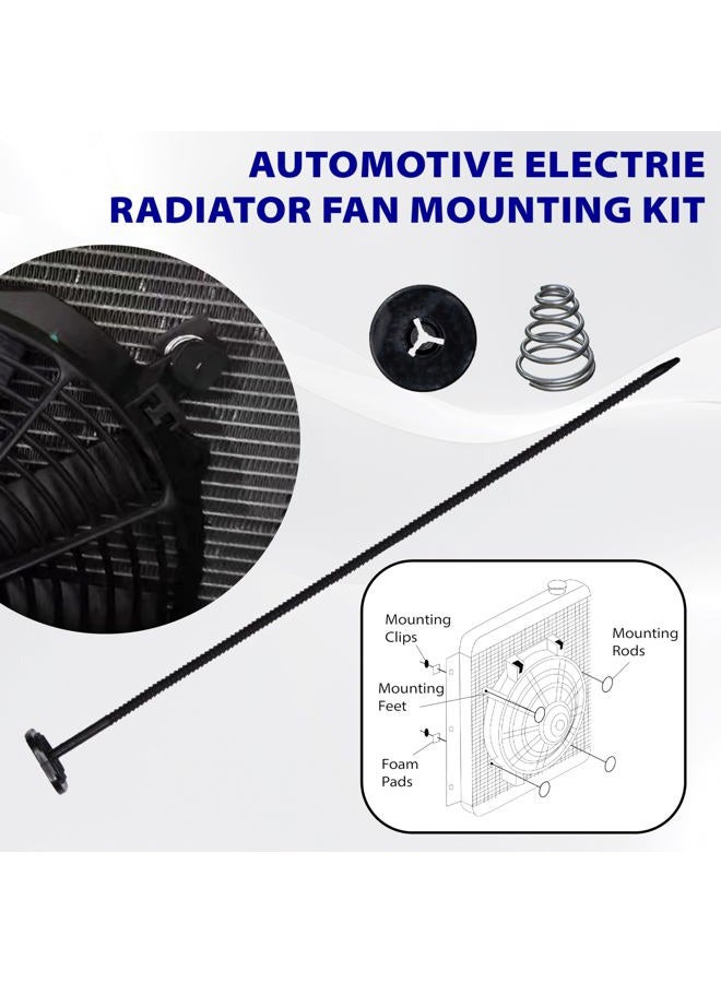 BFXM Fan Mounting Kit, Radiator Fan Zip Ties Clips Mounting Kit, Electric Mount Hold Down for Cooling Fan Transmission Cooler Radiator Fan Kit for Universal Car Vehicle - Image 5