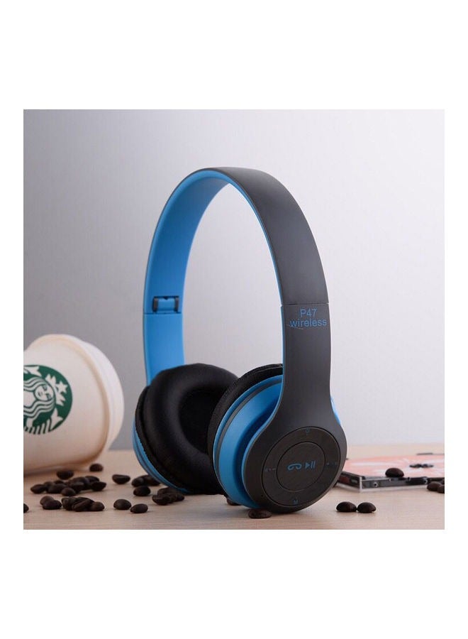 P47 Wireless Bluetooth Headset with Microphone Blue - Image 2