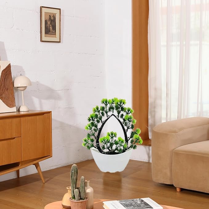 ATEVON Artificial Bonsai Tree with Pot – Modern Decorative Faux Green Plant for Home, Office, Bedroom, Balcony & Tabletop Decor – Indoor Potted Greenery for Shelf & Desk Decoration - Image 4