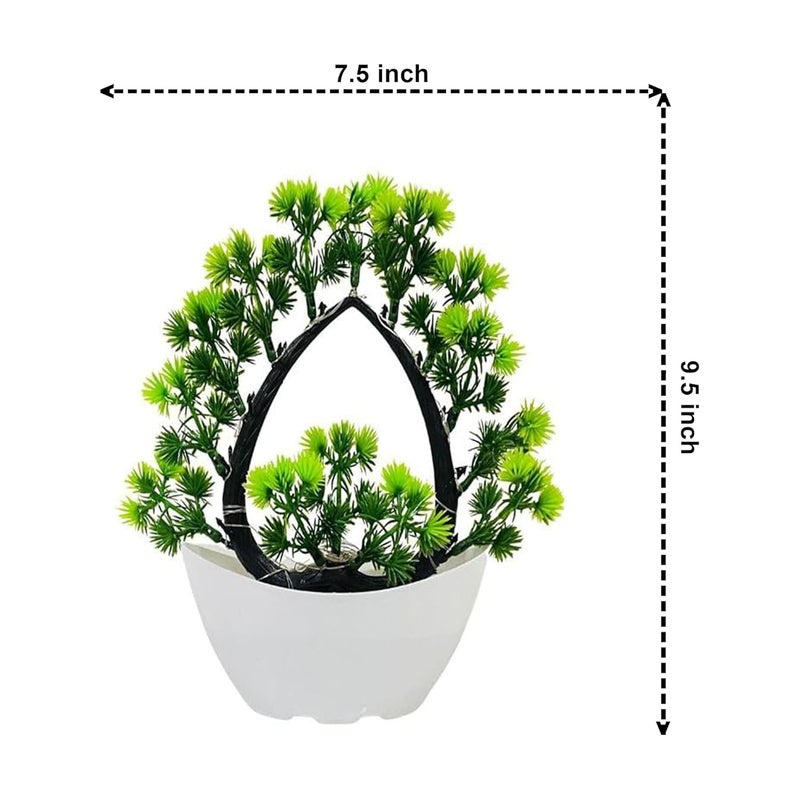 ATEVON Artificial Bonsai Tree with Pot – Modern Decorative Faux Green Plant for Home, Office, Bedroom, Balcony & Tabletop Decor – Indoor Potted Greenery for Shelf & Desk Decoration - Image 3