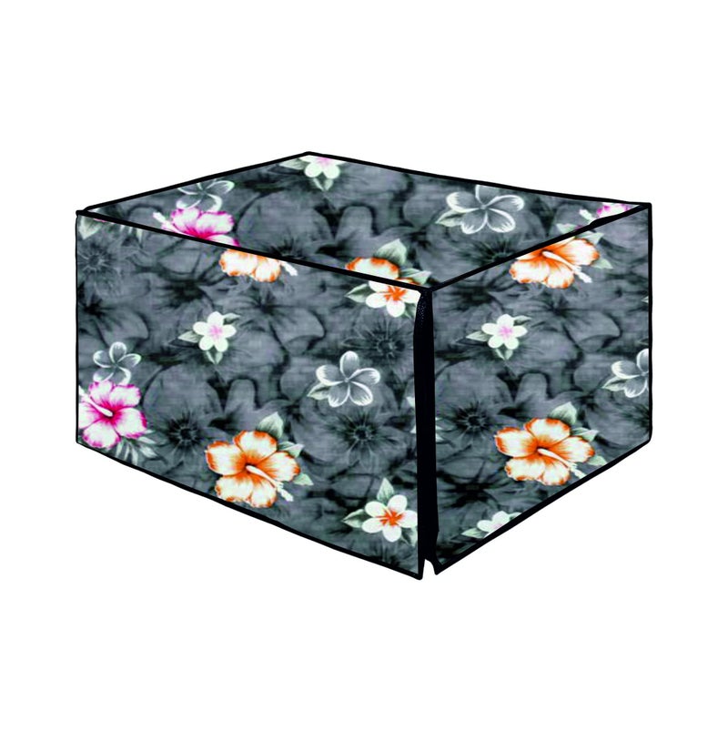MW PRINTS Microwave Oven Cover For Samsung 28 L Convection CE1041DSB2/TL Printed PVC Waterproof/Dustproof Cover (Grey Flower) - Image 3