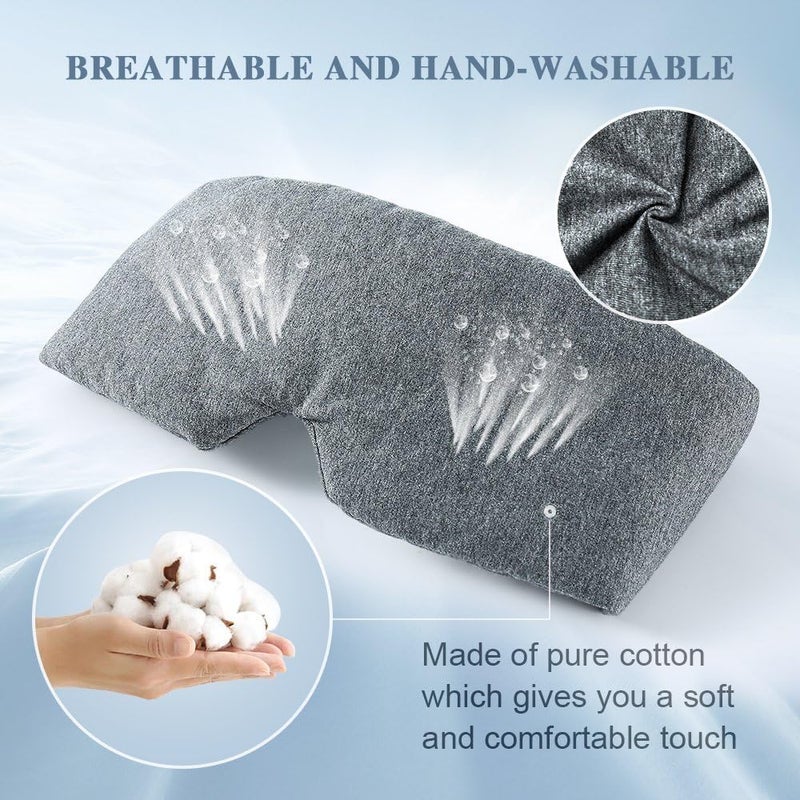 100% Handmade Cotton Sleep Mask Blackout - Comfortable & Breathable Eye Mask for Sleeping with Travel Pouch - Image 5