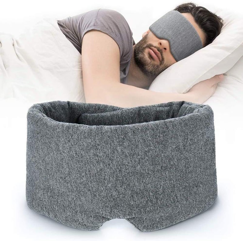 100% Handmade Cotton Sleep Mask Blackout - Comfortable & Breathable Eye Mask for Sleeping with Travel Pouch - Image 1