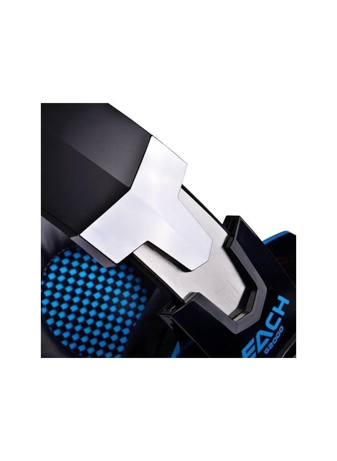 KOTION EACH سماعات رأس للألعاب G2000 ستيريو مع ميكروفون لأجهزة PS3 وPS4 وXbox One و360 والكمبيوتر الشخصي والكمبيوتر المحمول وماك بوك، سلكية باللون الأزرق  - Image 4