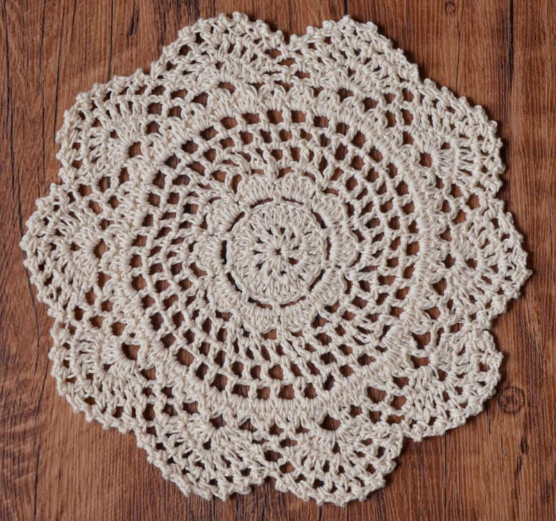 SouthMage 10 Hand Crochet Round Lace Doilies Lot French Country Table Coasters - Image 3
