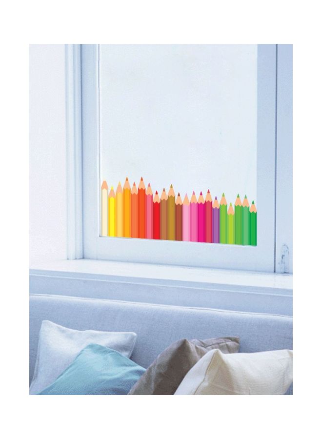 NIBEMINENT Qiangtie Pencil Pattern Decorative Window Sticker Multicolour 40x60centimeter - Image 1