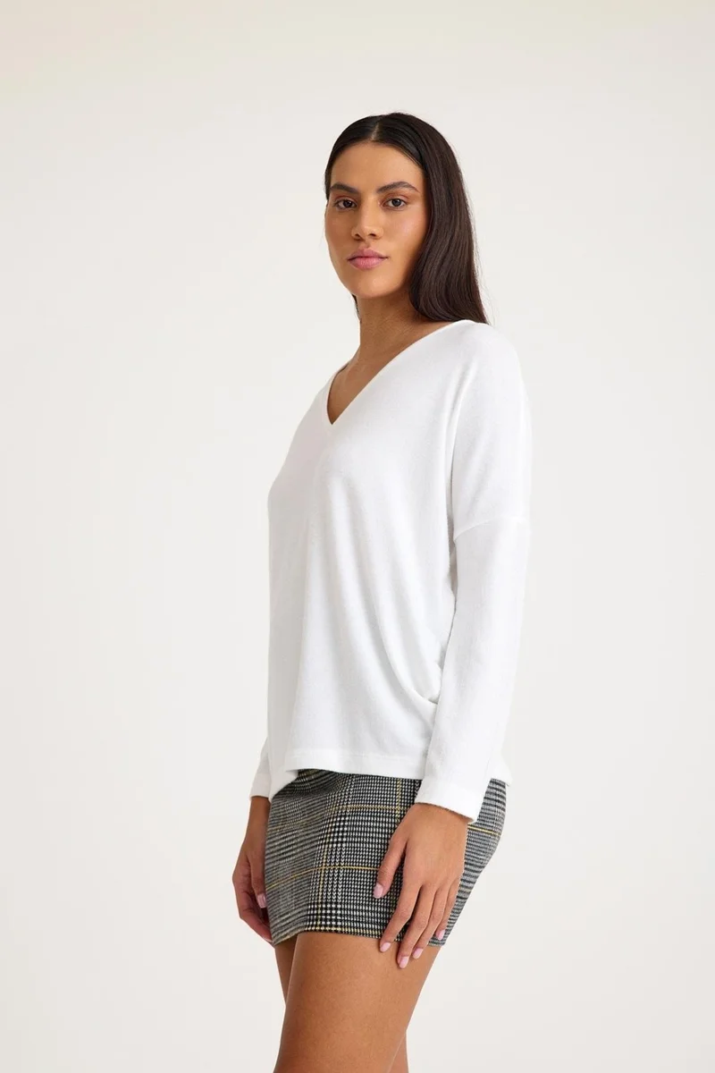 Cotenconcept V Neck Bat Sleeve Basic Knitwear Sweater