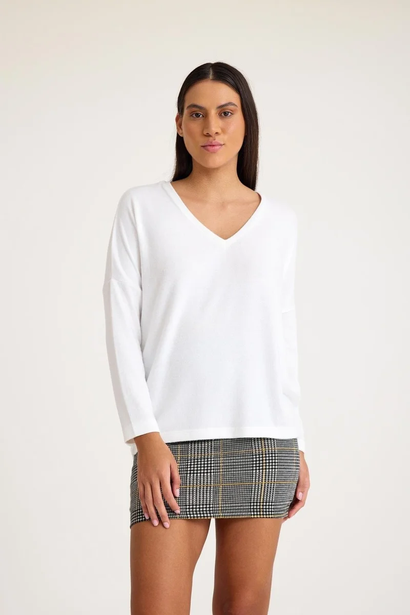 Cotenconcept V Neck Bat Sleeve Basic Knitwear Sweater