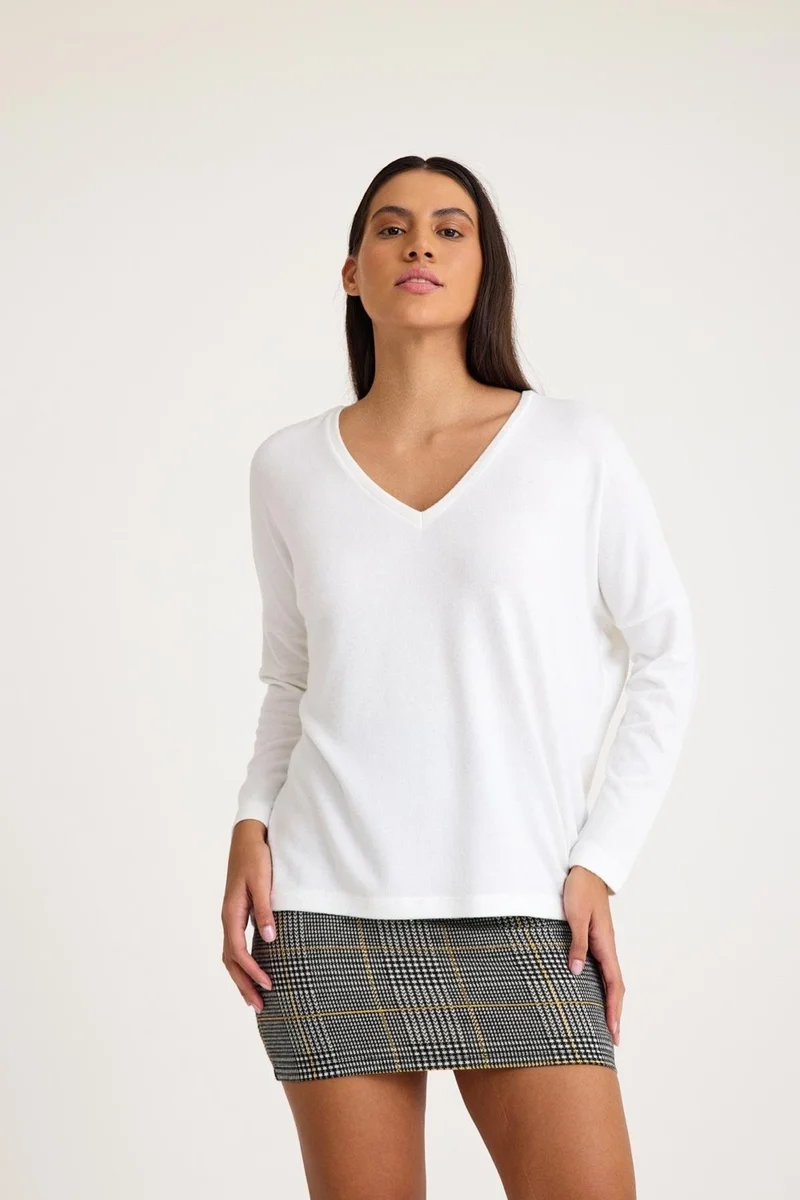 Cotenconcept V Neck Bat Sleeve Basic Knitwear Sweater