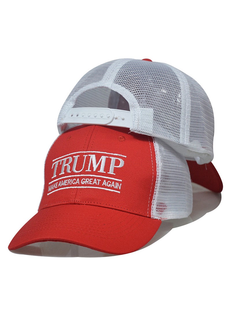 Generic - Summer Hip-Hop Cap Mesh USA Flag Logo Baseball Hat Trump red mesh cap - Image 1