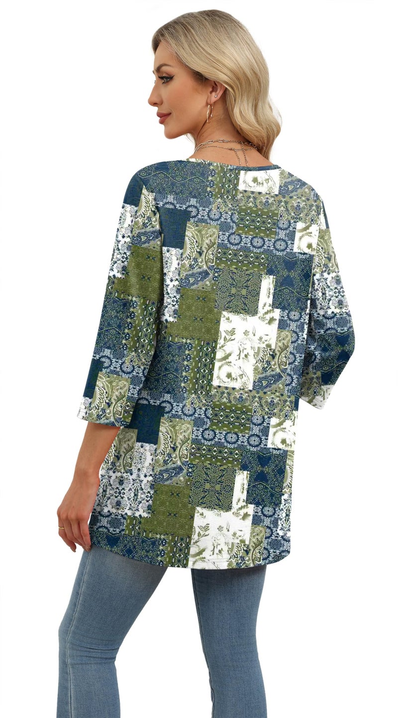 OFEEFAN Vacation Outfits For Women Boho Tops Tunics Or Tops To Wear With Leggings Floral 13 L - Image 5