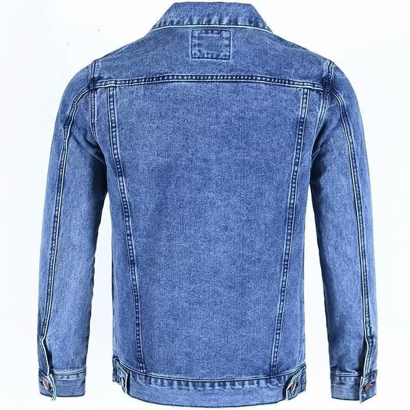 Casual Mens Denim Jacket Spring Autumn Korean Style Trendy Brand Jacket Student Versatile Fall Seasonal Outerwear Blue 