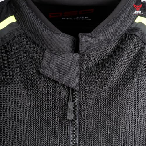 DSG Aire Mesh 2 Riding Jacket- Black Yellow Fluo (Size-2XL) - Image 4