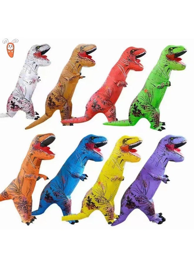Loquat Tyrannosaurus Rex Inflatable Suit Realistic Dinosaur Performance Suit Funny Inflatable Dinosaur Costume Performance Suit-Color:Yellow Printed Cloth Tyrannosaurus Rex-Specifications:Teenage 120-150 - Image 2