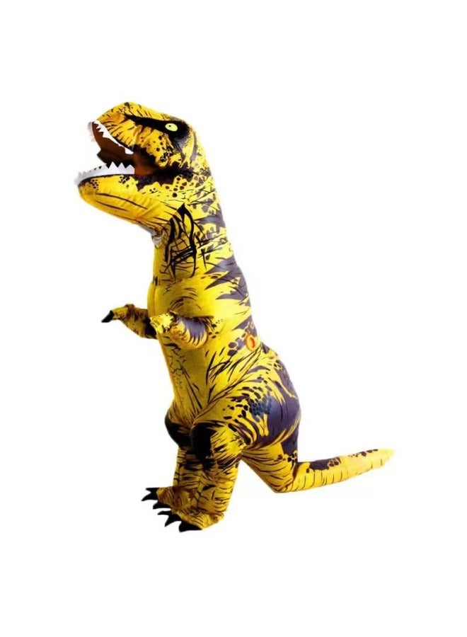 Loquat Tyrannosaurus Rex Inflatable Suit Realistic Dinosaur Performance Suit Funny Inflatable Dinosaur Costume Performance Suit-Color:Yellow Printed Cloth Tyrannosaurus Rex-Specifications:Teenage 120-150 - Image 1