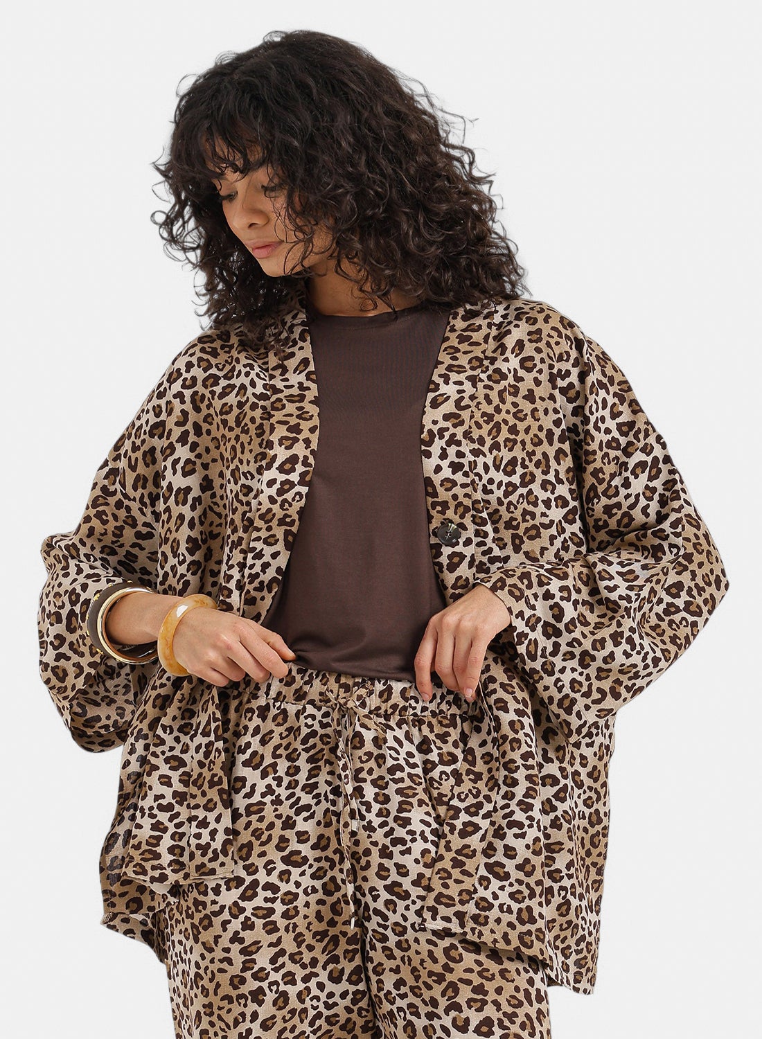 Relaxed Leopard Cardigan