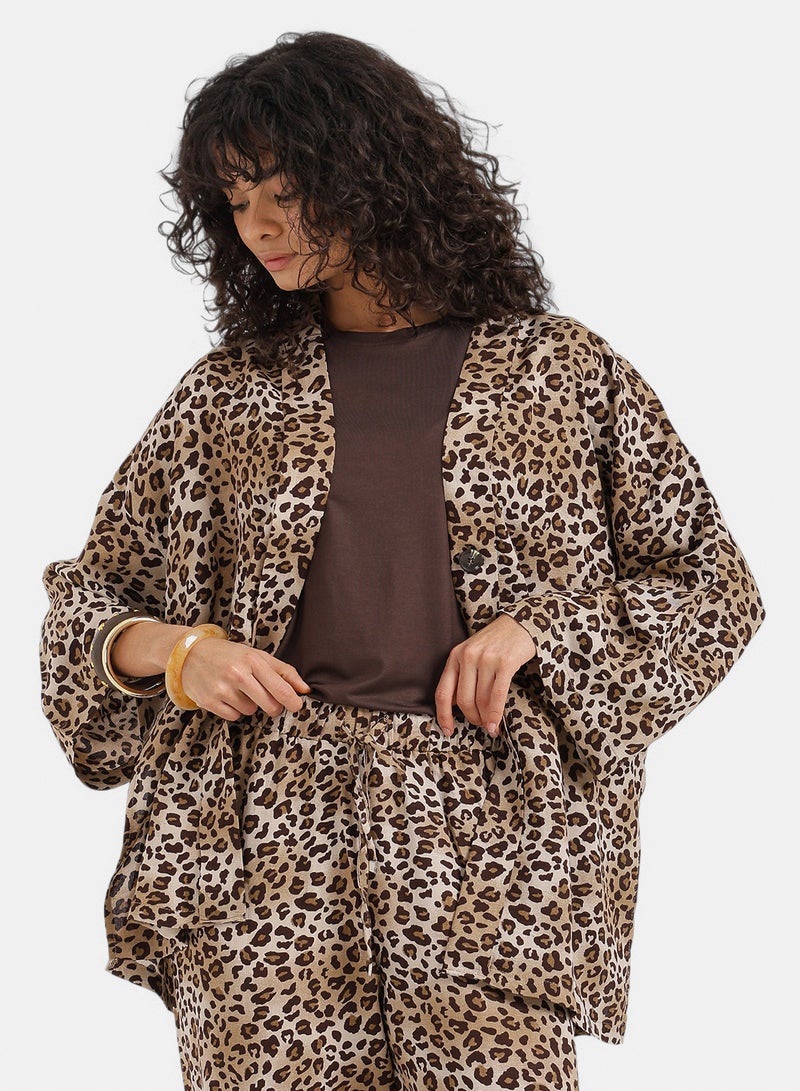 Clue Relaxed Leopard Cardigan - Image 1