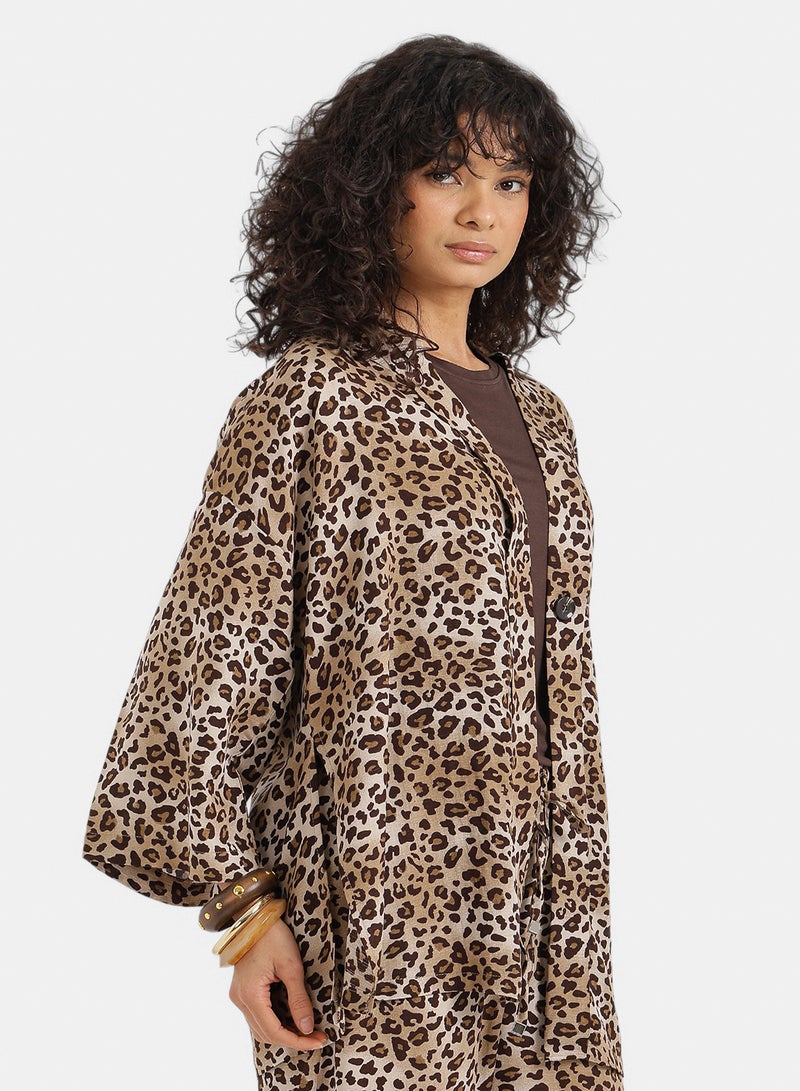 Clue Relaxed Leopard Cardigan - Image 2