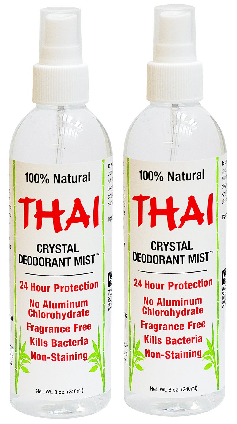 Thai Deodorant Stone Crystal Mist Natural Deodorant Spray 8 oz Bundle Pack of 2
