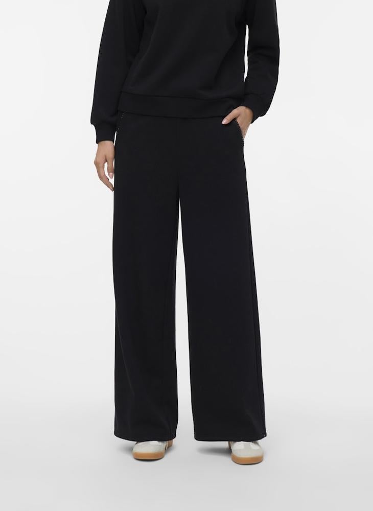 فيرو مودا بنطلون نسائي واسع الساق بخصر عالٍ ولؤلؤ - Image 1