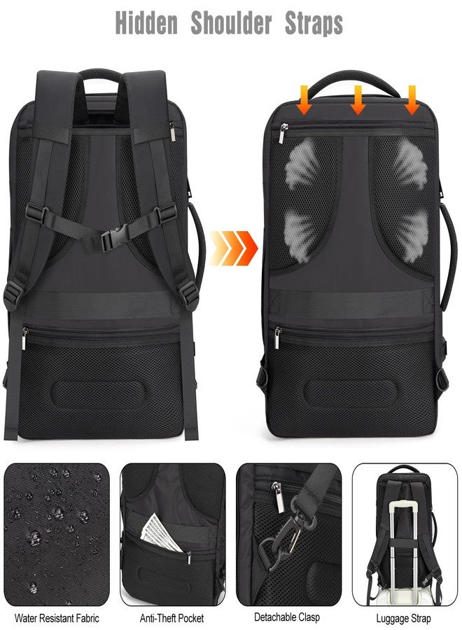 Tzowla Travel Laptop Backpack for Men Women Flight Approved,40L Large Capacity Water Resistant Anti Theft Backpacks with USB Port,Carry on Business Causal Daypack Bag Fits 17.3"Computer/Notebook-Black - Image 5