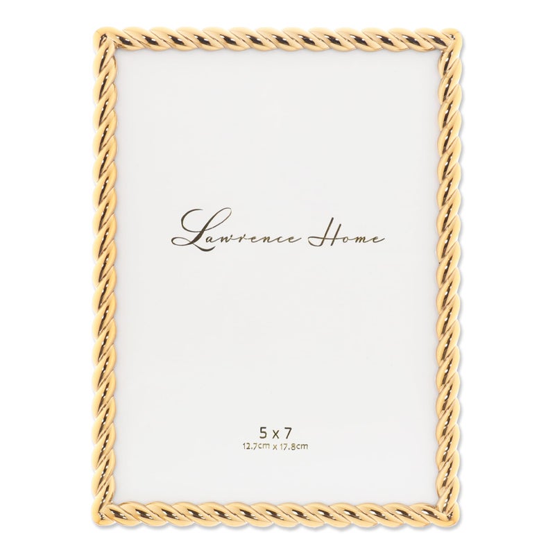 Lawrence Frames Rope Design Metal Frame, 5x7, Gold