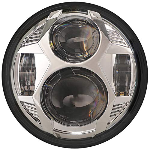 575 Inch Round Led Headlight 51W 534 Headlight Compatible with Harley Dyna Sportster Iron 883 Street Rod Street Bob Softail Deuce Custom Super Wide Glide Motorcycle Chrome