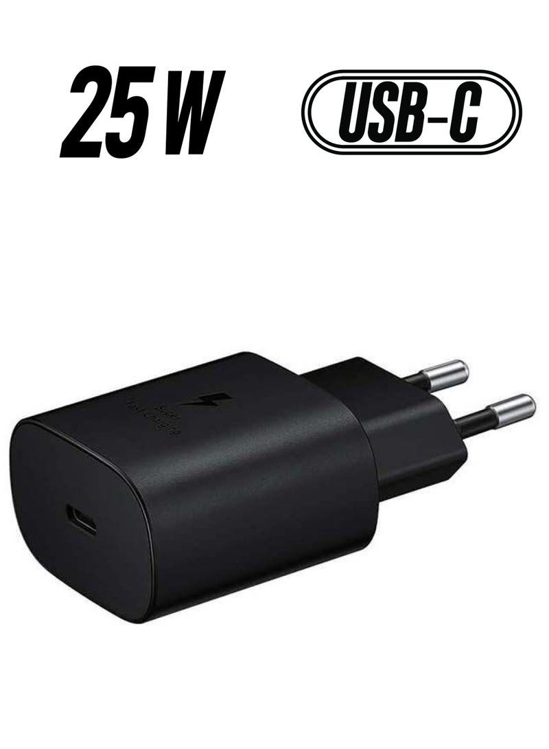 25W PD USB-C Super Fast Charging Travel Adapter (EU Plug) Black - Image 1