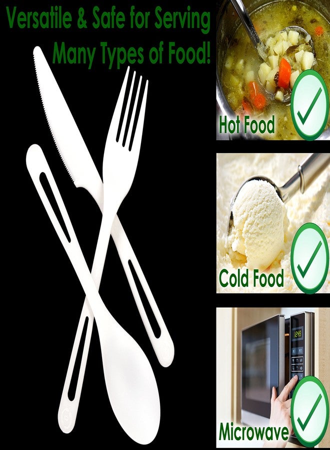 Avant Grub Disposable Knives Made From Non-GMO, Plant-Based, Plastic, 50 Pk. Sturdy Utensils are Certified, Compostable, Eco-Friendly Cutlery With No Wood Taste. Great for Meals. Safe for Hot and Cold Foods! - Image 3
