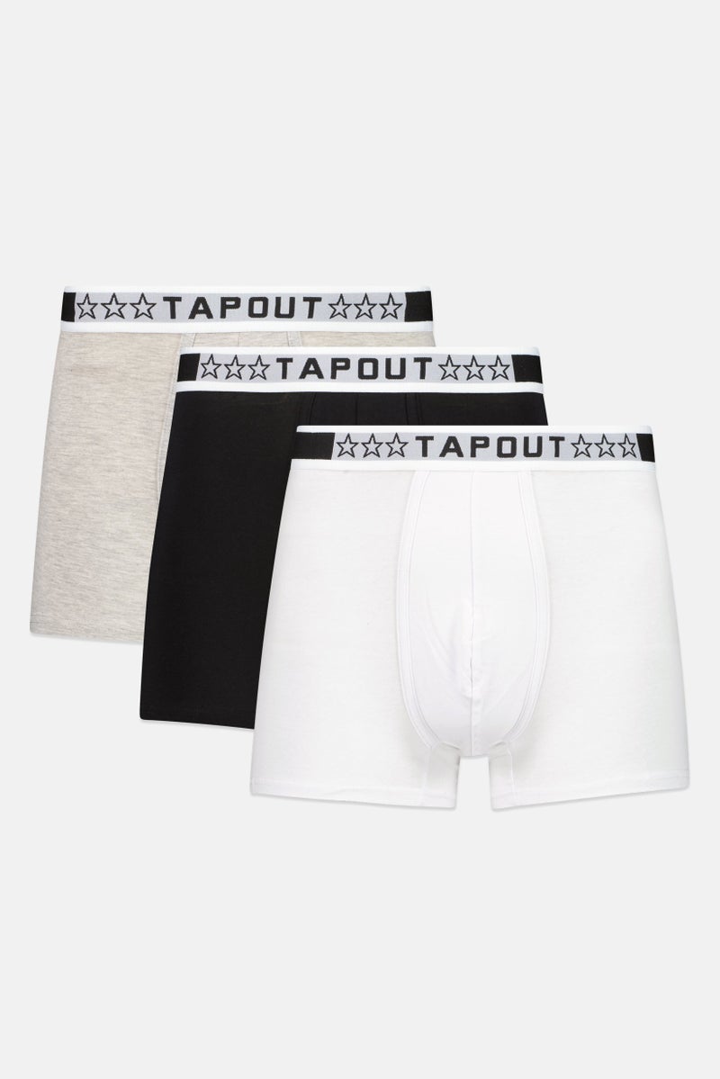 TapouT سروال داخلي ثلاث قطع للرجال بشعار العلامة التجارية، متعدد الألوان - Image 1