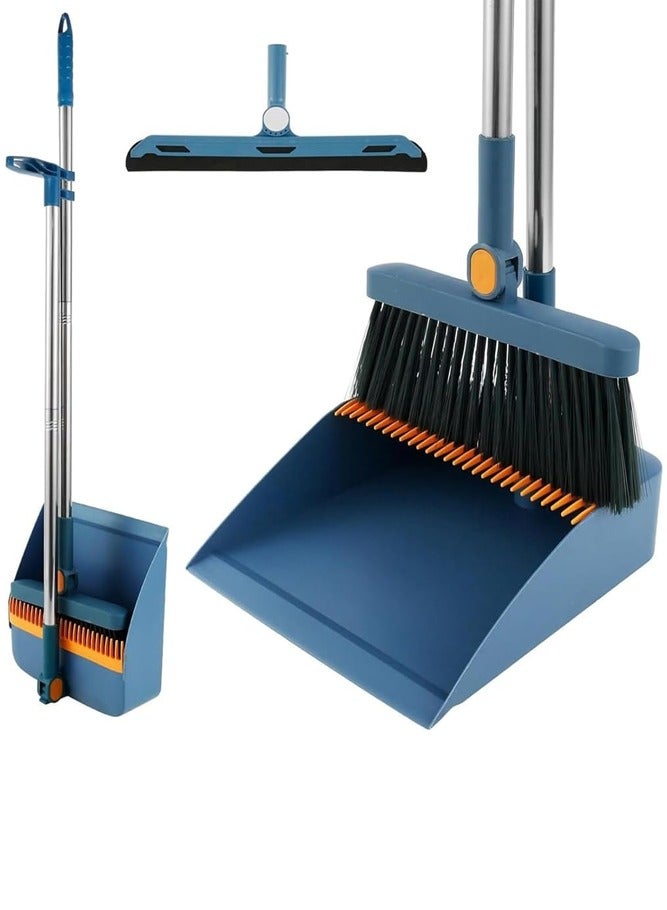 BELLSBERRY مجموعة مكنسة ومجرفة ذات مقبض طويل | مجرفة قابلة للطي للاستخدام الداخلي أو الخارجي - Image 1