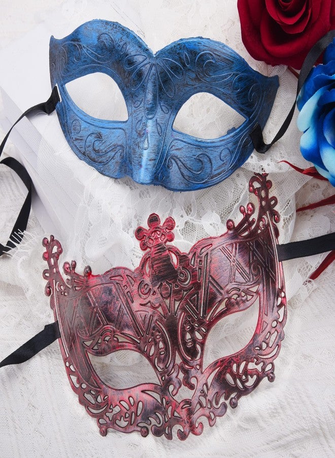 FEQO 48 Pieces Masquerade Masks Vintage Antique Masks Mardi Gras Venetian Masks for Masquerade Party Festival Canival (Violet, Blue, Red, Green) - Image 4
