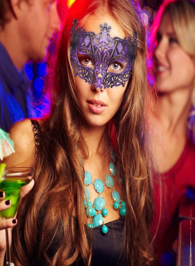 FEQO 48 Pieces Masquerade Masks Vintage Antique Masks Mardi Gras Venetian Masks for Masquerade Party Festival Canival (Violet, Blue, Red, Green) - Image 5
