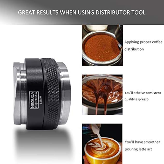 NEOUZA 53Mm Coffee Distributor  Tamper 2 In 1Dual Head Coffee Leveler Fits For 54Mm Breville Portafilter Adjustable Depth Professional Espresso Hand Tampers - Image 5