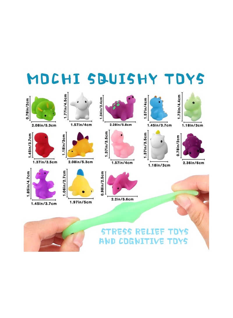 SOLARAE Mochi Squishy Toys, Mini Kawaii Dinosaur Squishies Soft Fidget Toys Stress Squeeze Toys Party Bags Filler, for Boys Girls Birthday Gifts for Dinosaur Theme Party(50pcs )(Random Style) - Image 4