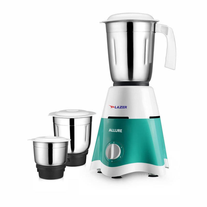 Lazer Allure 3 jars 500W Mixer Grinder (Aquamarine) - Image 2