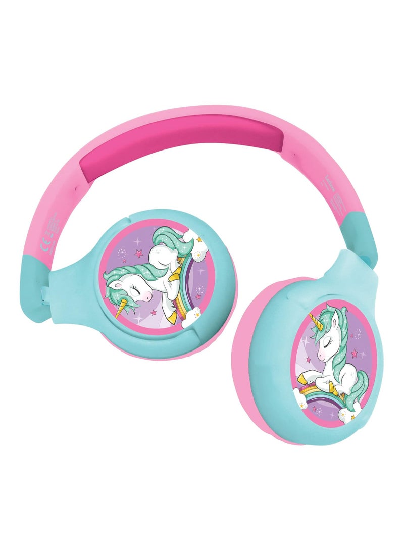 Lexibook UNICORN 2-in-1 Bluetooth & Wired Headphones | For Kids and Girls | Foldable Design | Volume Limited to 85 dB | Colorful Design - Image 1