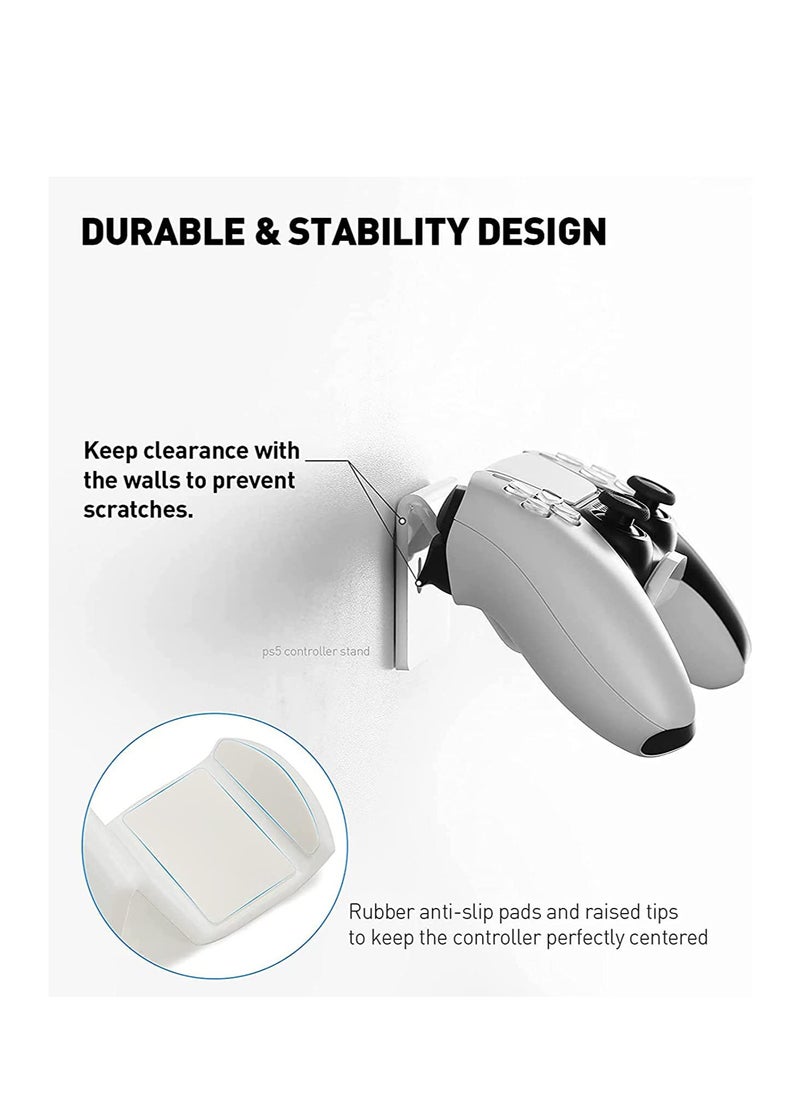 Generic - Controller Stand Gaming Accessories Universal Controller Holder 2 Pack for XBOX ONE PS4 PS5 SWITCH Controller Wall Mount with Cable Clips&Anti-Slip Pads (White) - Image 1