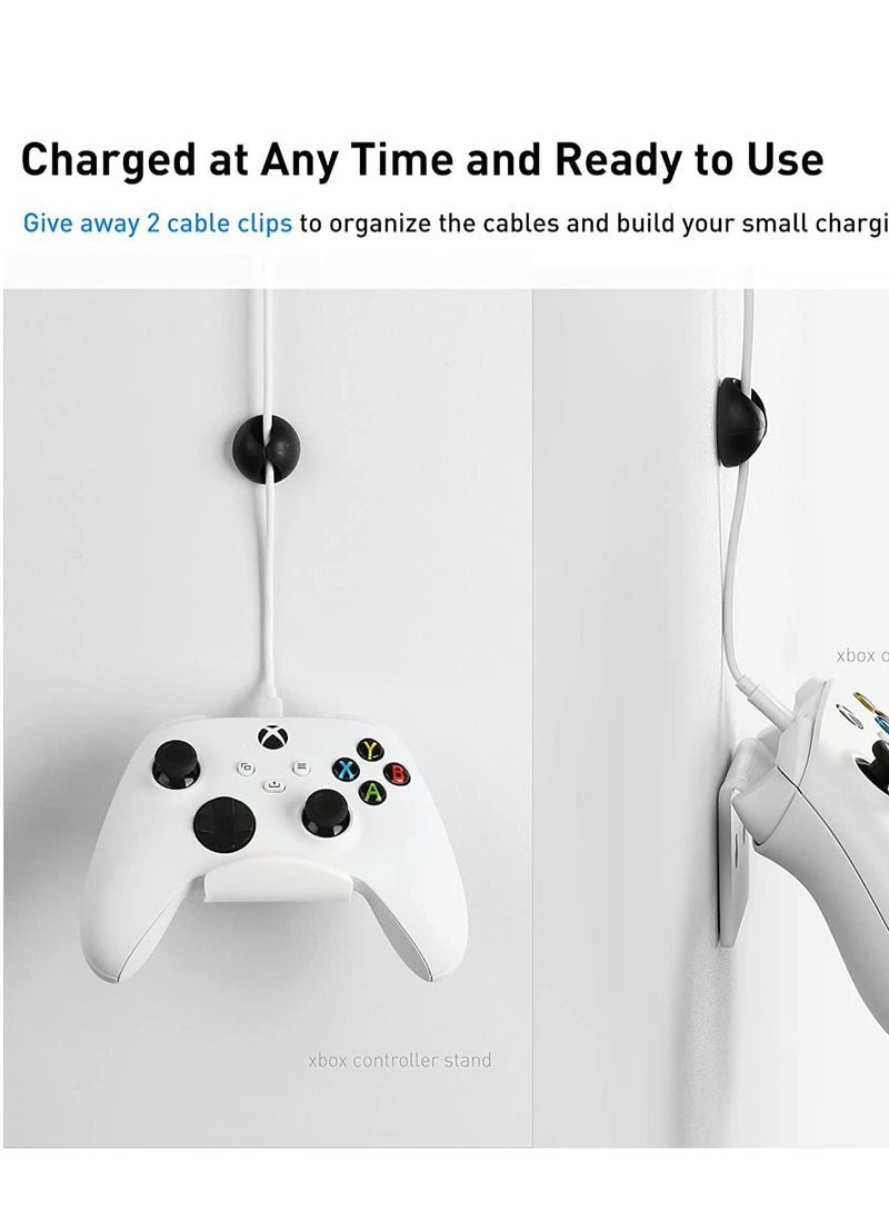 Generic - Controller Stand Gaming Accessories Universal Controller Holder 2 Pack for XBOX ONE PS4 PS5 SWITCH Controller Wall Mount with Cable Clips&Anti-Slip Pads (White) - Image 1
