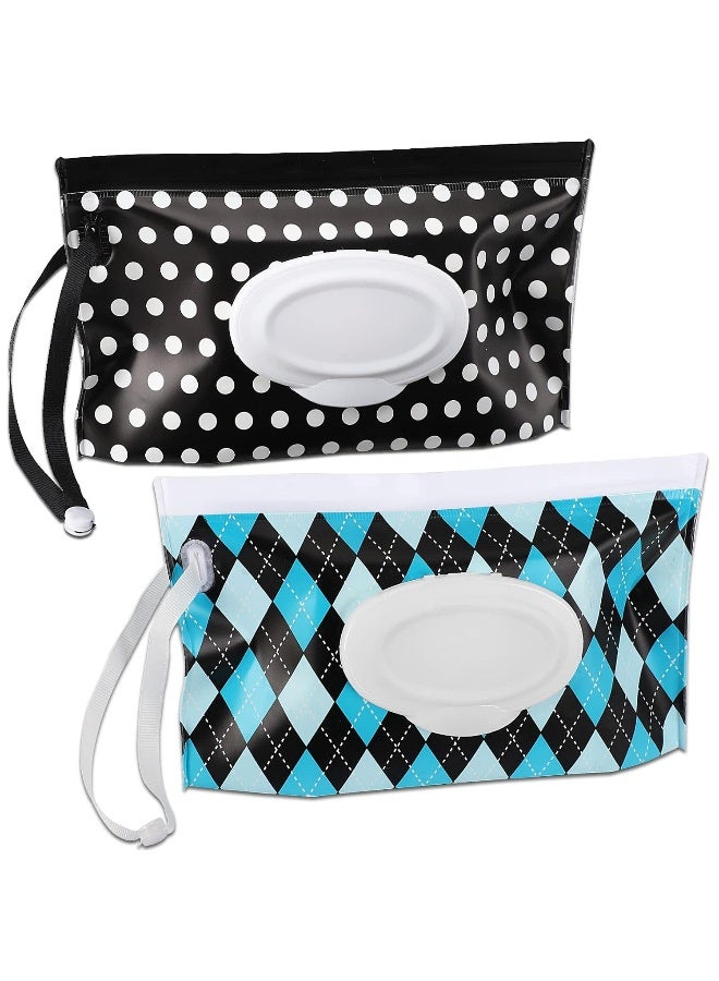 FEBSNOW 2 Pack Baby Wipes Dispenser, Portable Wipe Holder Container, Reusable Wet Wipes Pouch, Lightweight Travel Wipes Case - Image 1
