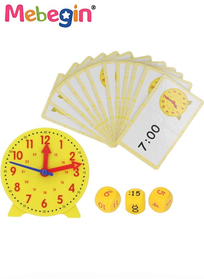 MEBEGIN Multifunctional Educational Teaching Clock Board with Clock and Time Cards, Toddler Learning Clock, Premium Montessori Toys, Colorful Fun Development Toys, 10*1.2*30cm  - Image 2