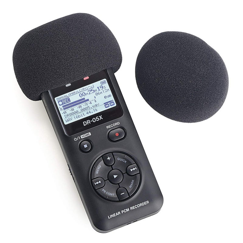 YOUSHARES 2 PCS DR05X Windscreen Foam Filter Fits Tascam DR-05X DR-05 Portable Digital Recorders, DR05X Mic Windscreen Pop Filter - Image 1