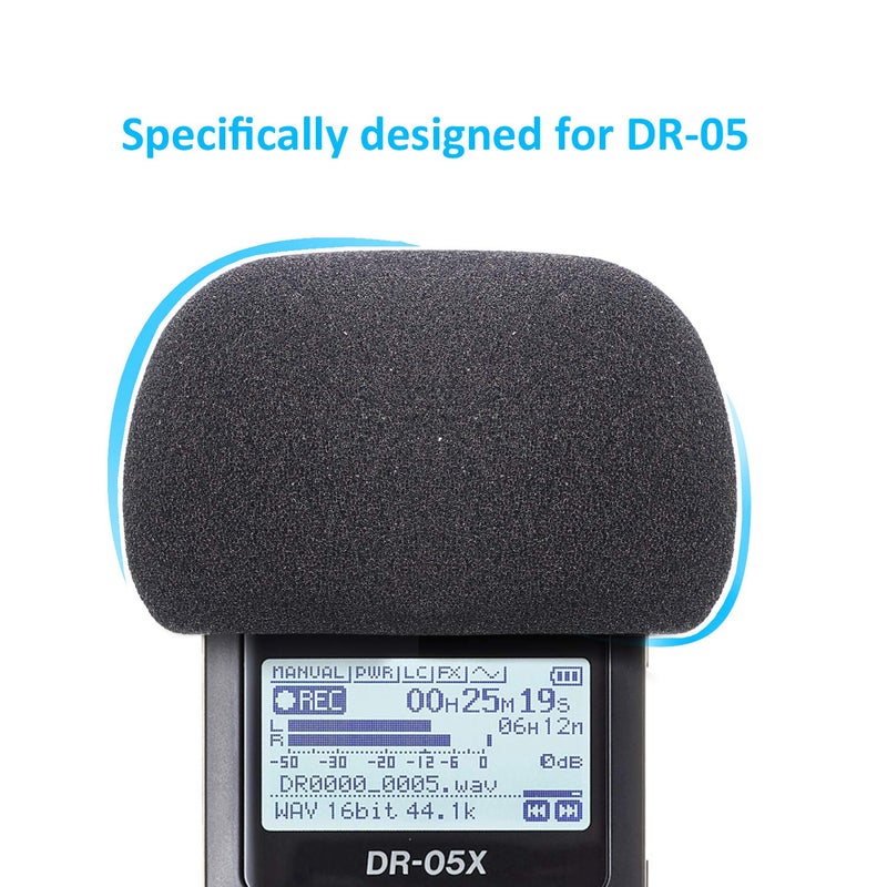 YOUSHARES 2 PCS DR05X Windscreen Foam Filter Fits Tascam DR-05X DR-05 Portable Digital Recorders, DR05X Mic Windscreen Pop Filter - Image 4